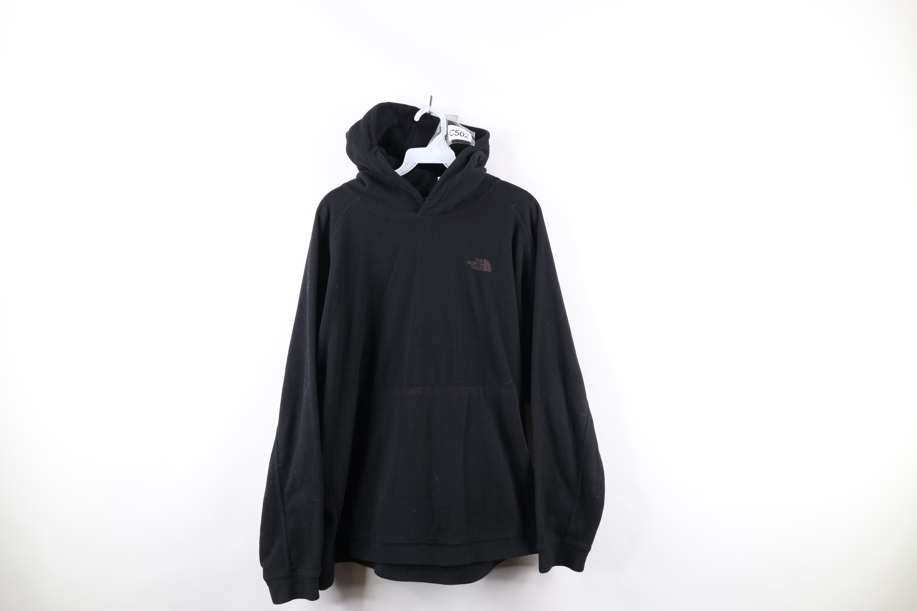 The North Face × Vintage Vintage 90s The North Face Spell Out Fleece Hoodie Black USA Size US L / EU 52-54 / 3 - 1 Thumbnail