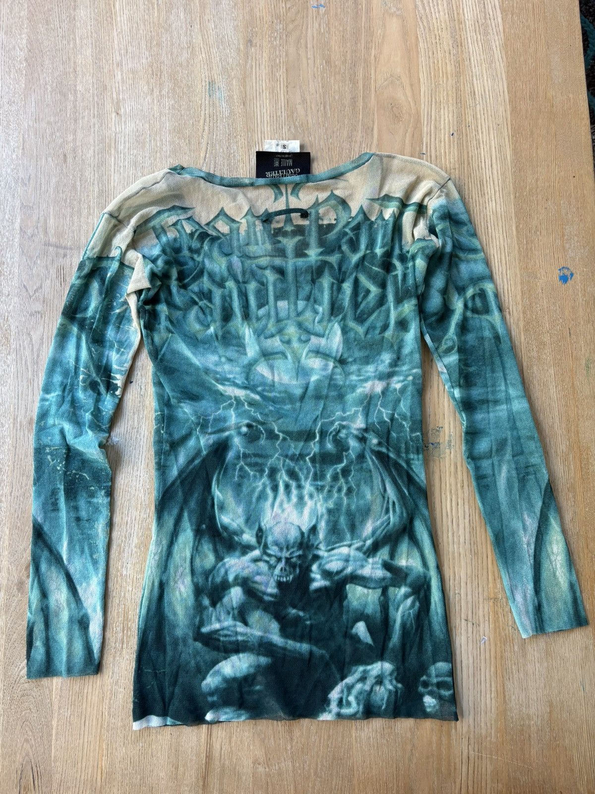 Jean Paul Gaultier Jean Paul Gaultier Mesh Top Green Demon Print Size US S / EU 44-46 / 1 - 2 Thumbnail