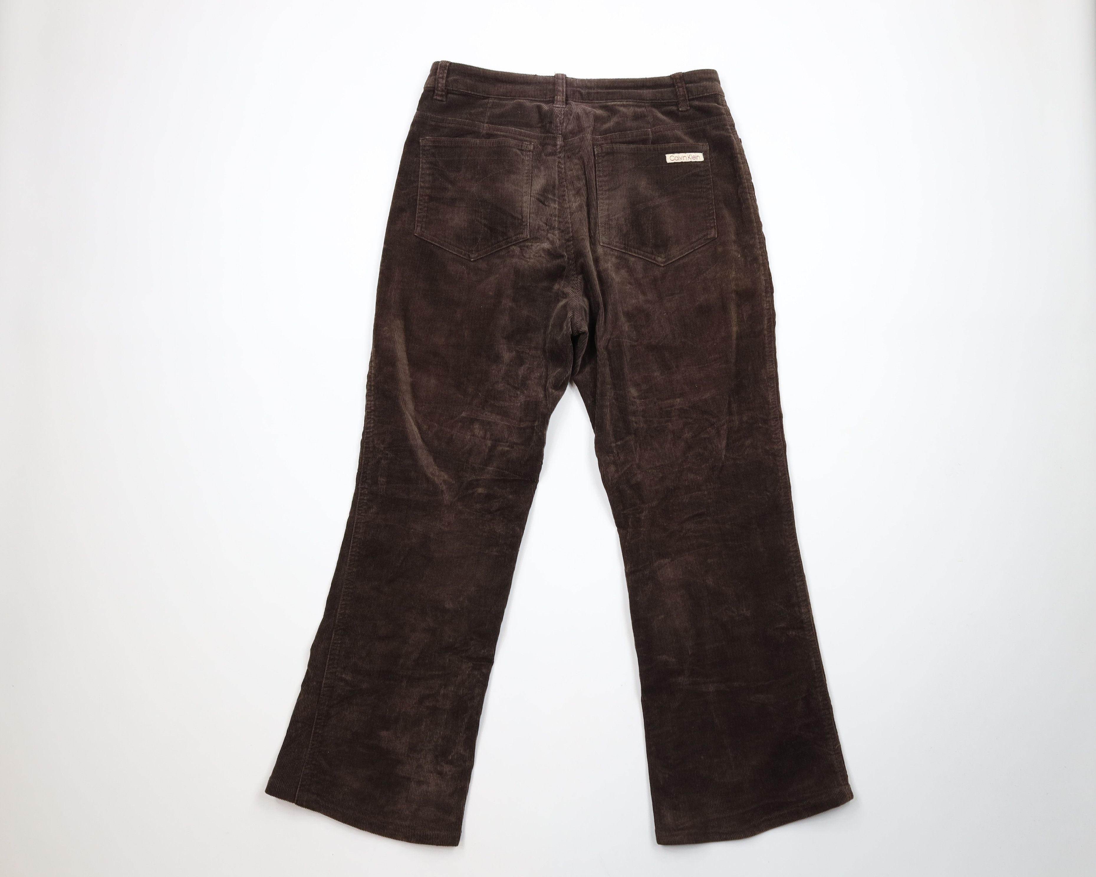 Calvin Klein × Vintage Vintage 90s Calvin Klein Flared Wide Leg Corduroy Pants Size US 32 / EU 48 - 8 Thumbnail