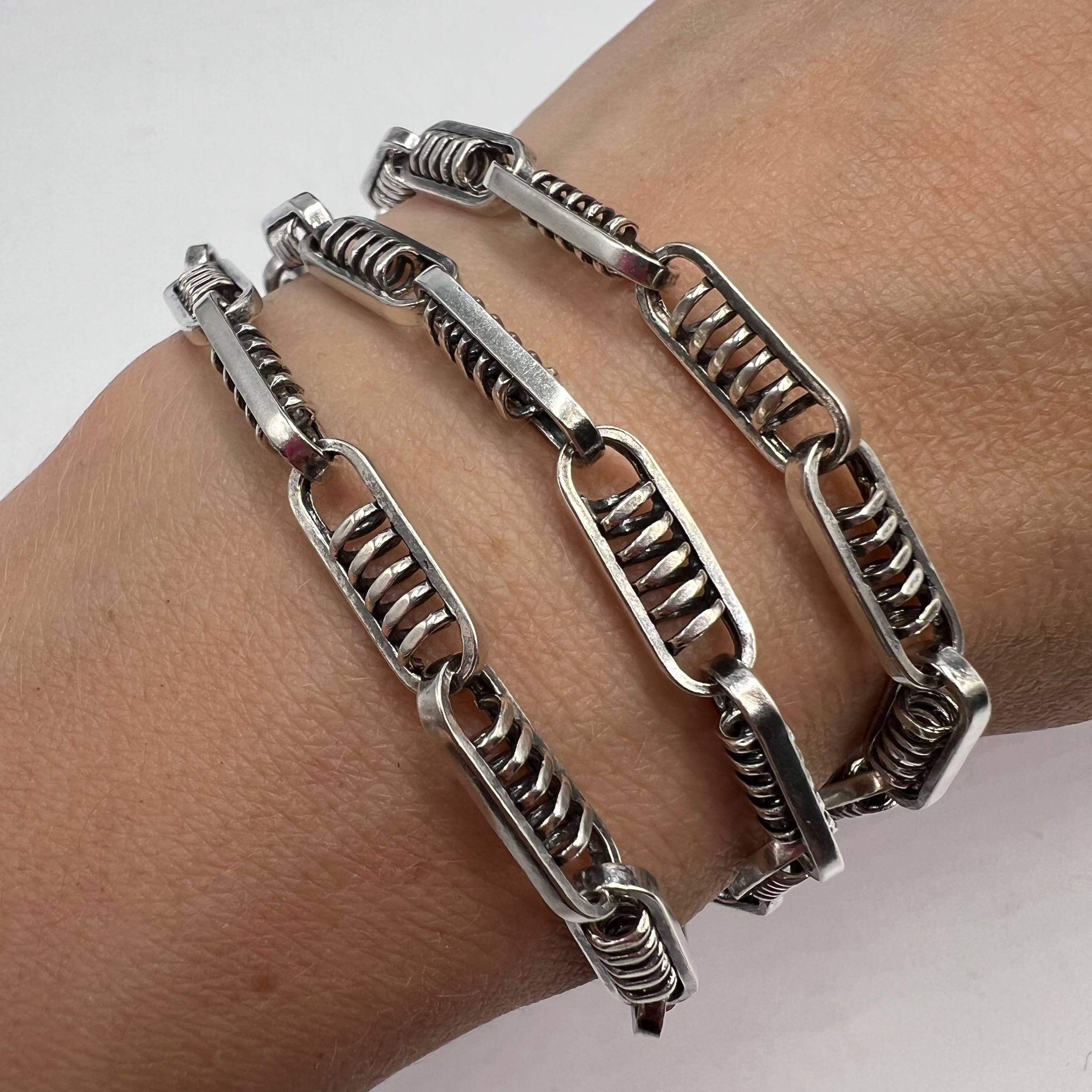 Sterling Silver Vintage Sterling Silver 925 Heavy Chain Unisex Jewelry 65cm Size ONE SIZE - 7 Thumbnail