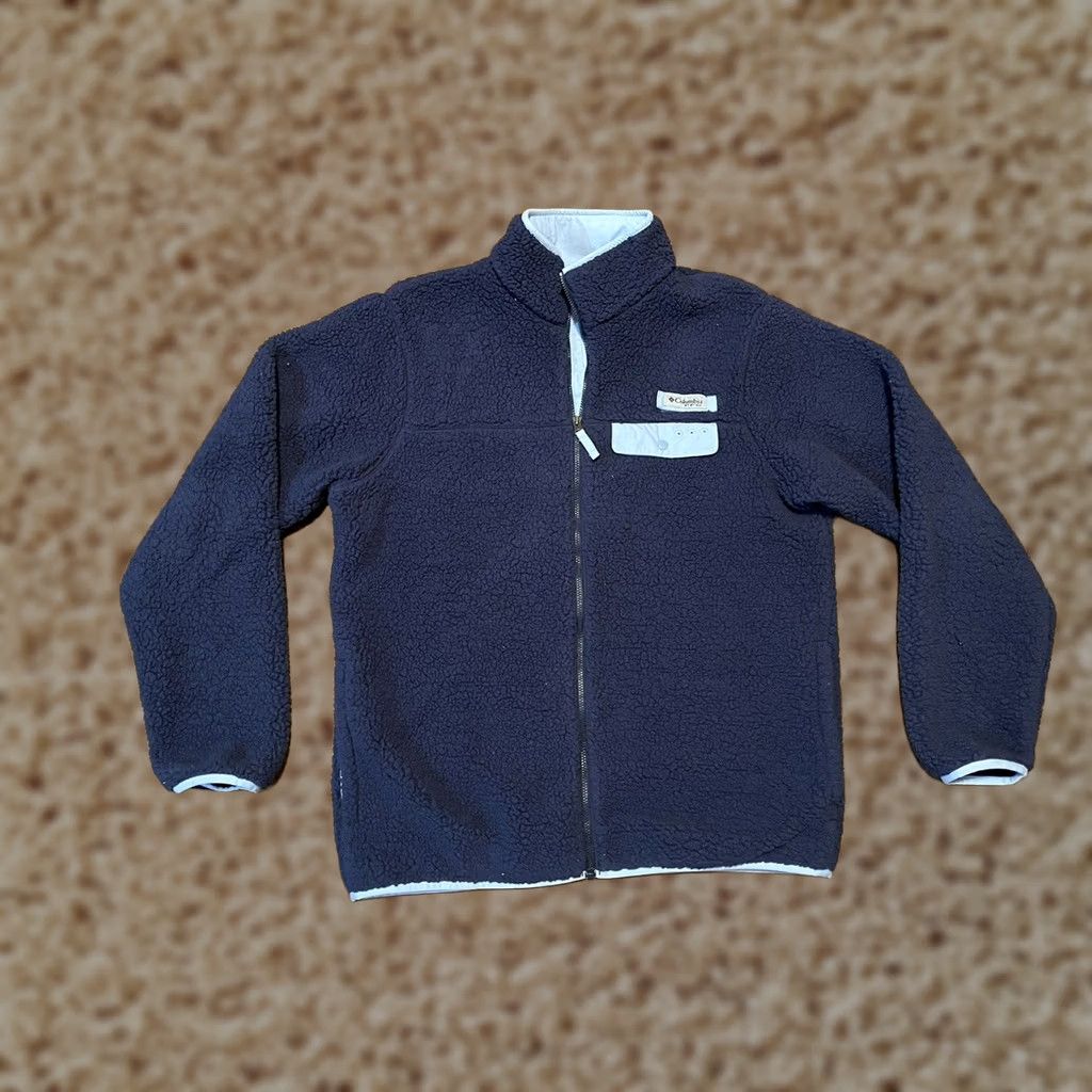 Vintage Columbia PFG Harborside Fleece Jacket Men's M Navy Heavy Weight Full Zip Sherpa Size US M / EU 48-50 / 2 - 1 Thumbnail