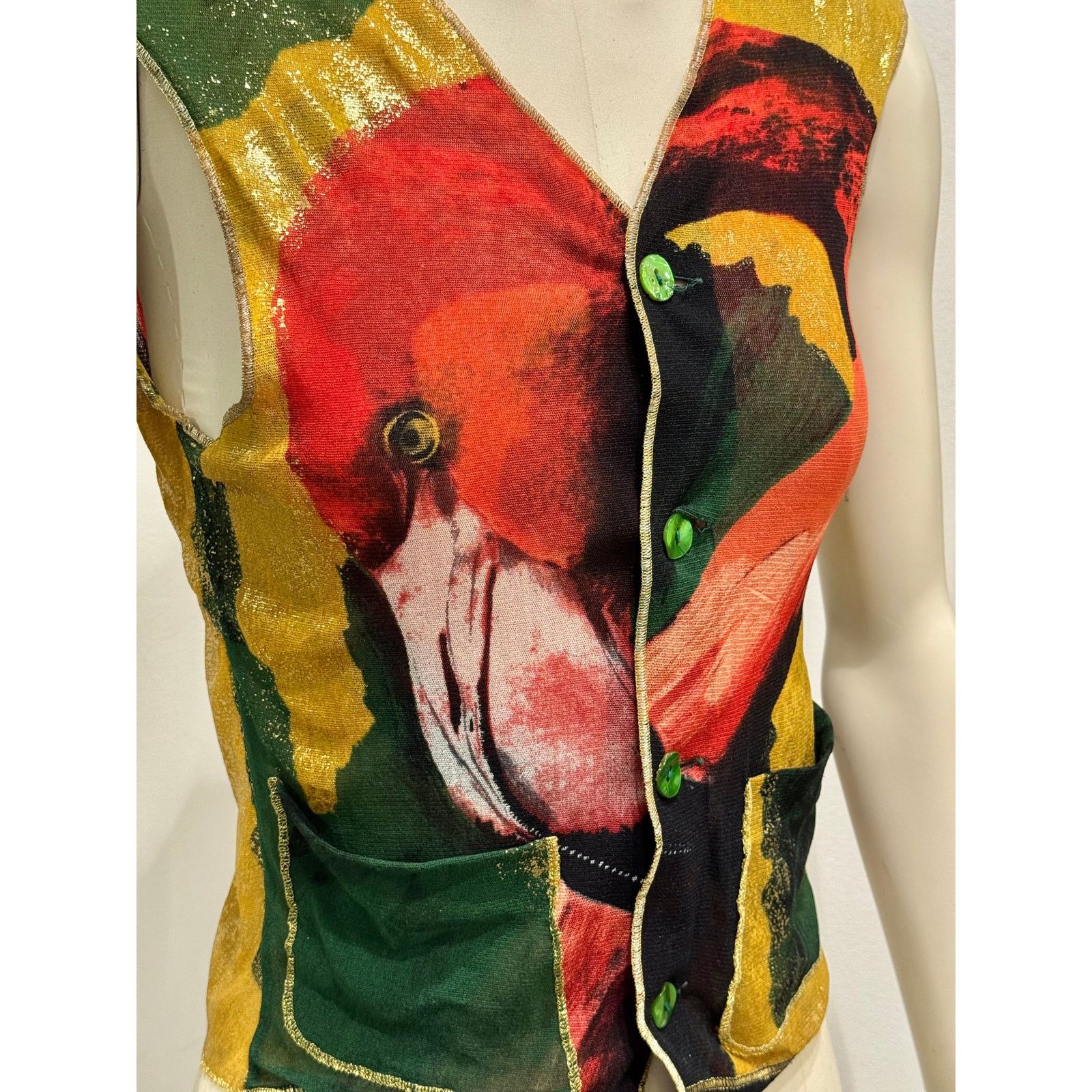 Jean Paul Gaultier S/S1996 Jean Paul Gaultier flamingo mesh vest Size S / US 4 / IT 40 - 3 Thumbnail