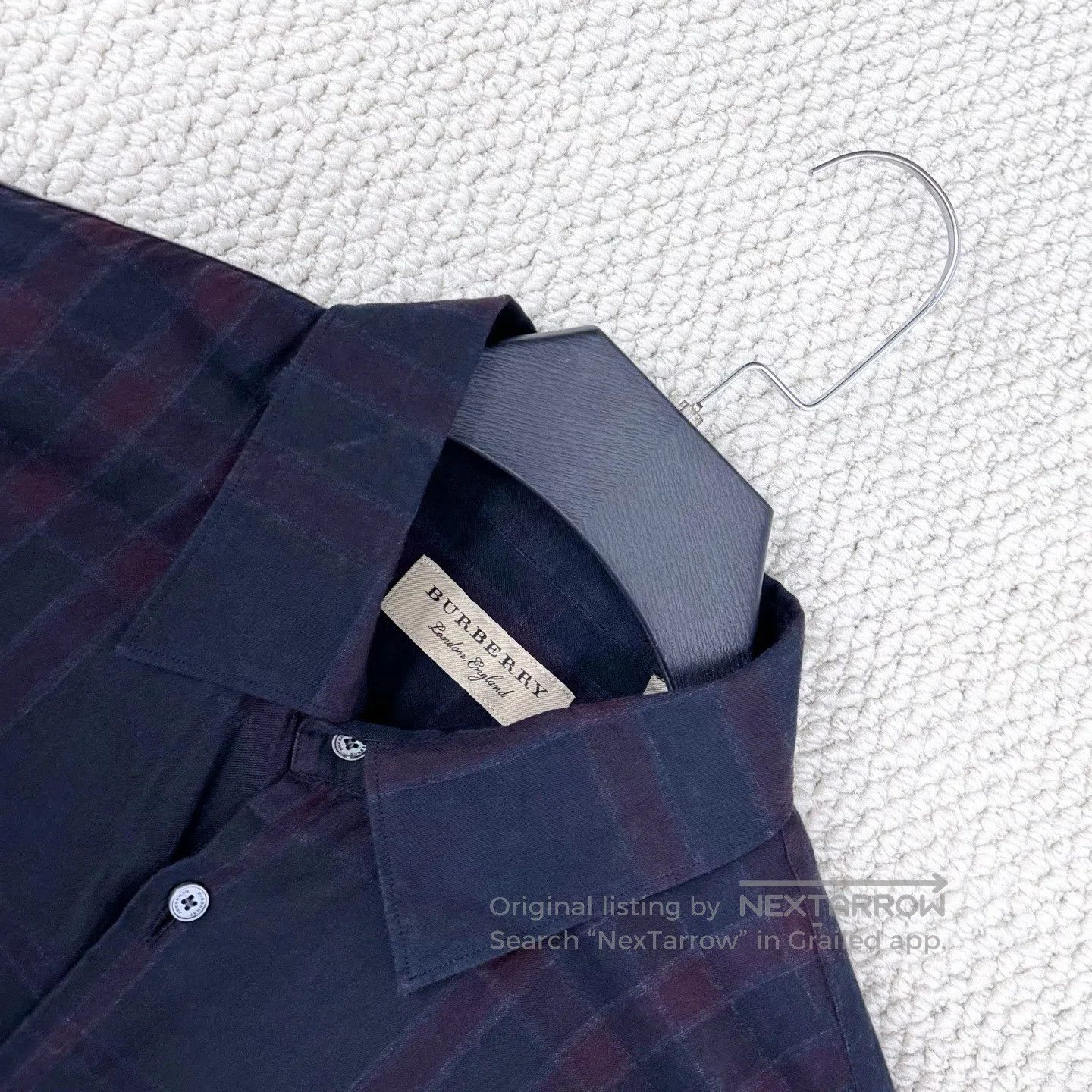Burberry Burberry Black and Burgundy Plaid Long Sleeve Shirt Jacket Size US L / EU 52-54 / 3 - 3 Thumbnail
