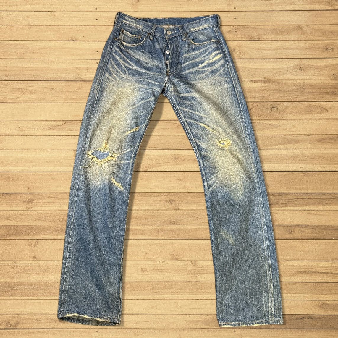 Levi's Vintage Clothing 🔥🇯🇵 Vintage 90s Japanese Levis 501 Distressed Denim Size US 29 - 1 Thumbnail