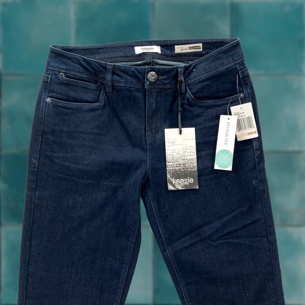 Vintage Kensie Jeans Women's 28 Johnny Skinny Ankle Blue Stretch Denim 5-Pocket Denim Jeans Regular Blue 28in Inseam Size 28" / US 6 / IT 42 - 1 Thumbnail