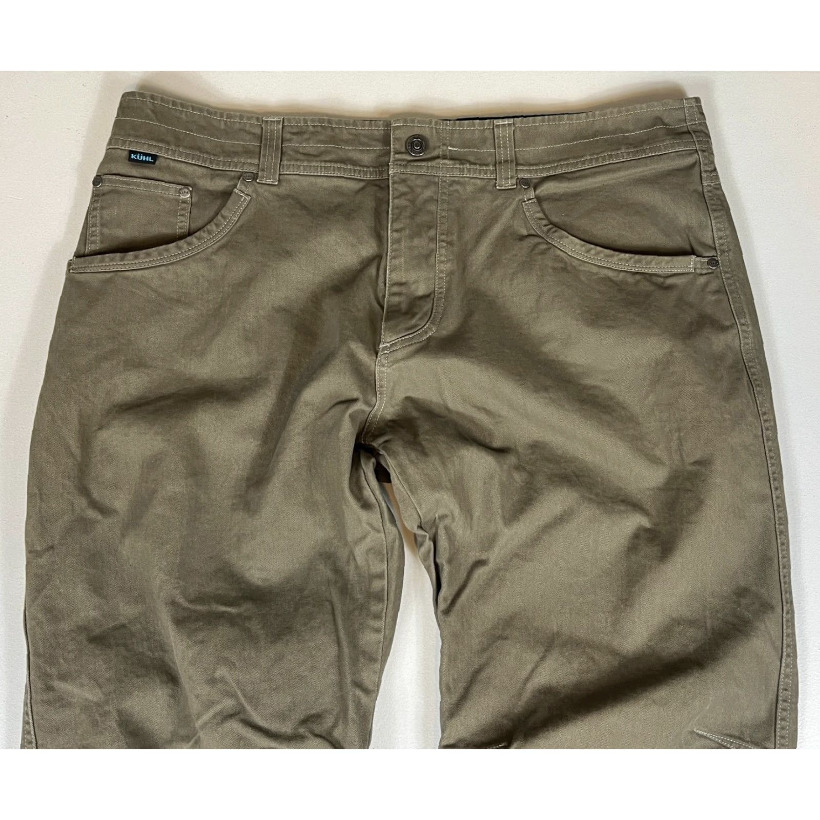 Vintage VINTAGE Kuhl Men’s Easy Rydr Pants 38x32 Olive 38x32 Khaki Green Outdoor Hiking Cotton Blend Canvas Pockets Stretch 5017 Mens Size US 38 / EU 54 - 3 Thumbnail