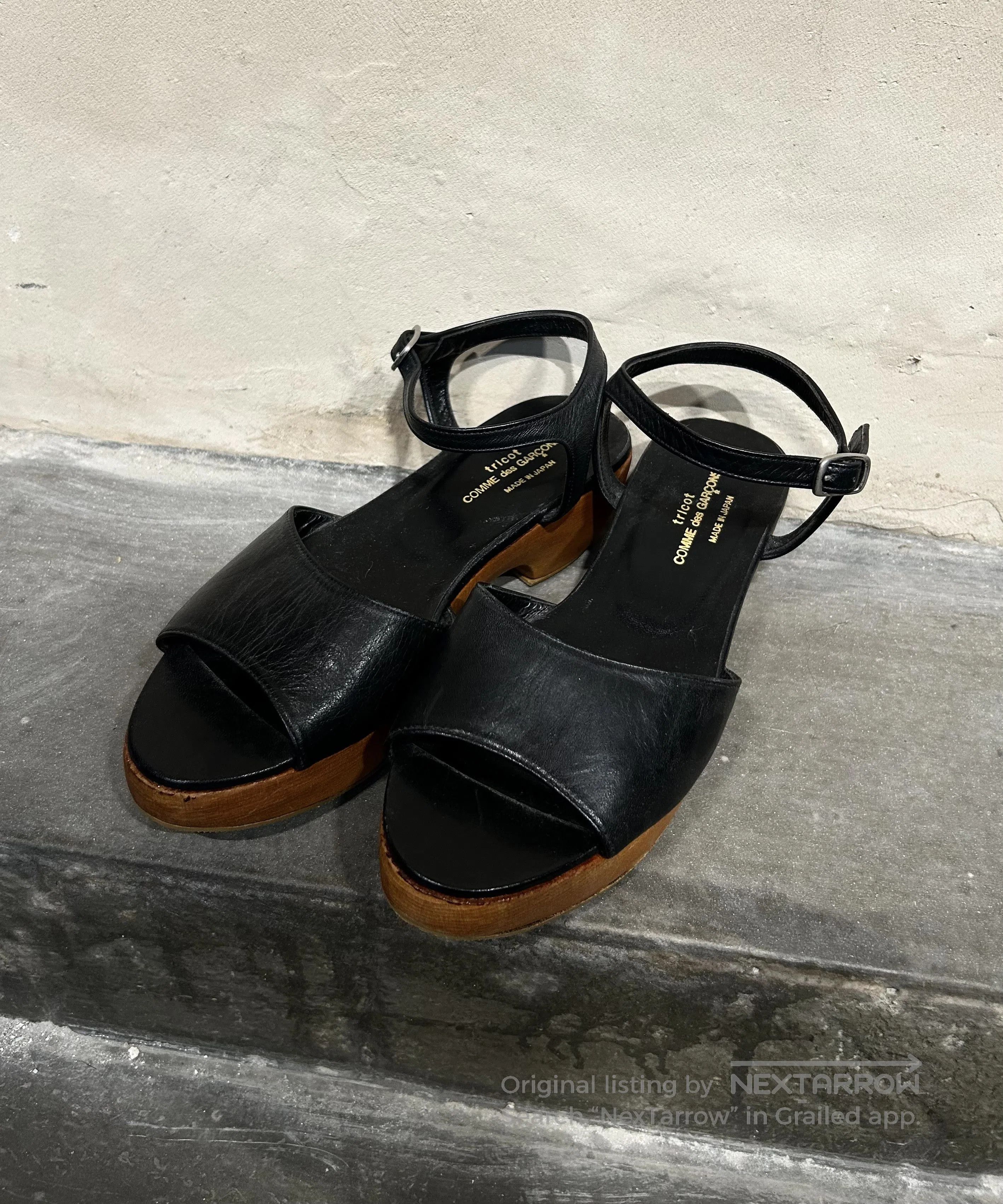 Tricot Comme des Garcons COMME des GARÇONS 90s Wooden Panel Leather Shoes. Size US 5 / IT 35 - 1 Thumbnail