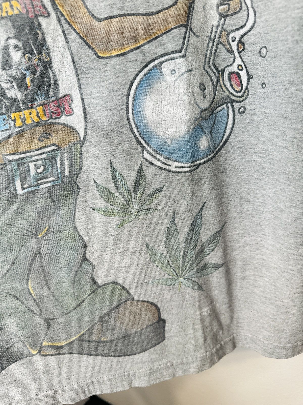 Vintage Vintage 90s Weed T Shirt In Ganja We Trust Caricature Size US XL / EU 56 / 4 - 5 Thumbnail