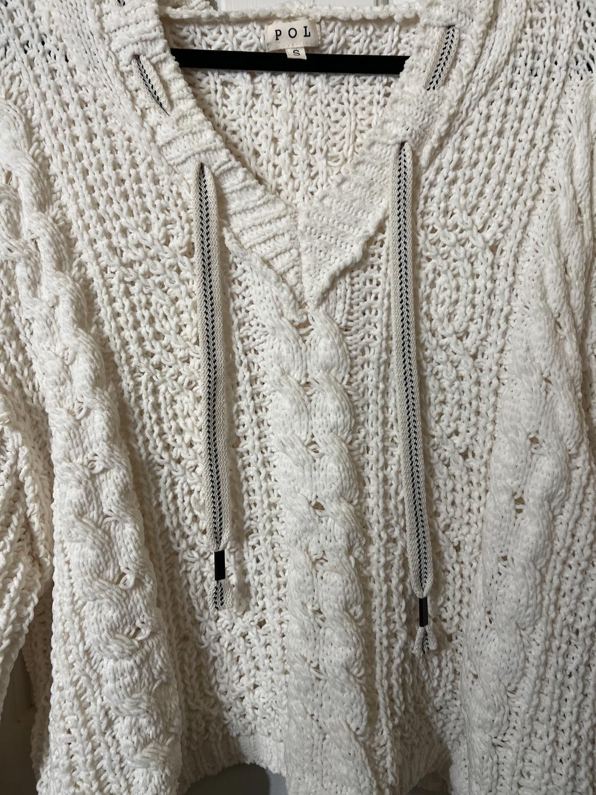 Polo Ralph Lauren POL Women's Cream Cable Knit Hoodie Sweater Size Small Size S / US 4 / IT 40 - 5 Thumbnail