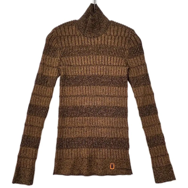Burberry Burberry Brown Knit Cotton Blend Sweater Size S / US 4 / IT 40 - 1 Thumbnail