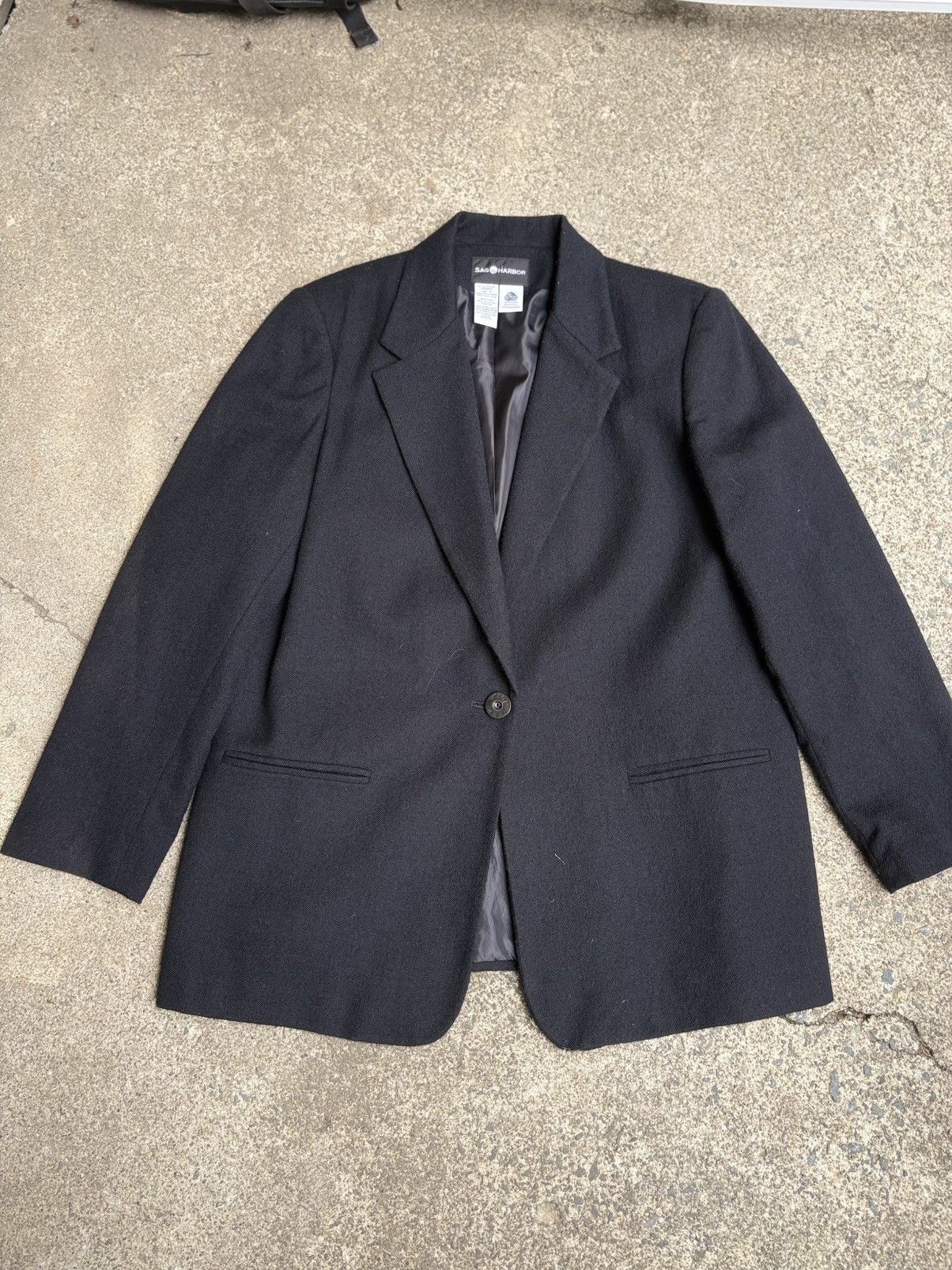 Other Sag Harbor Black 100% Wool Blazer Size US L / EU 52-54 / 3 - 1 Thumbnail