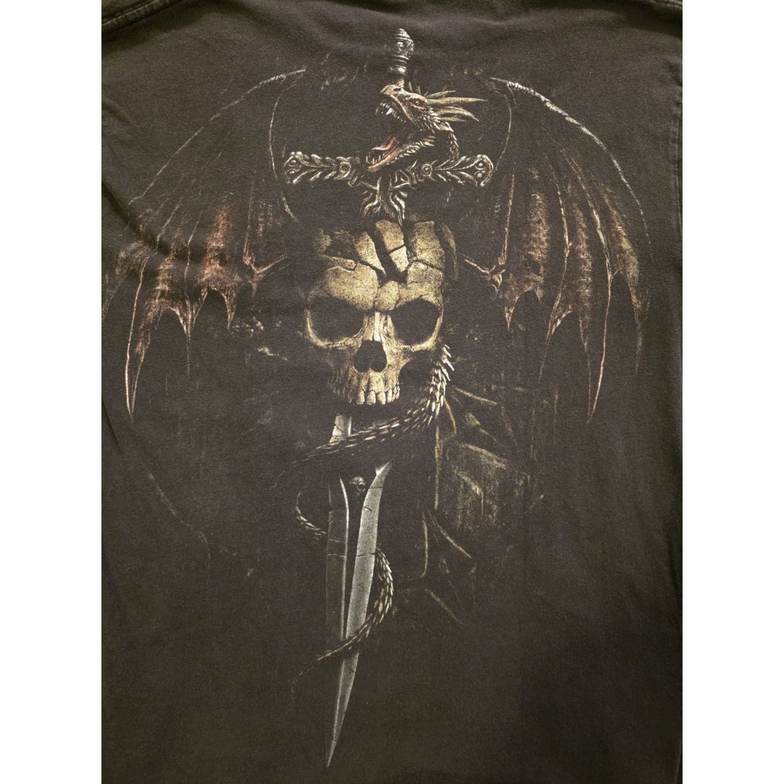 Vintage VINTAGE Spiral Dragon & Skull Double Sided T Shirt Black Grunge Medium Men Manga? Nope Size US M / EU 48-50 / 2 - 4 Thumbnail
