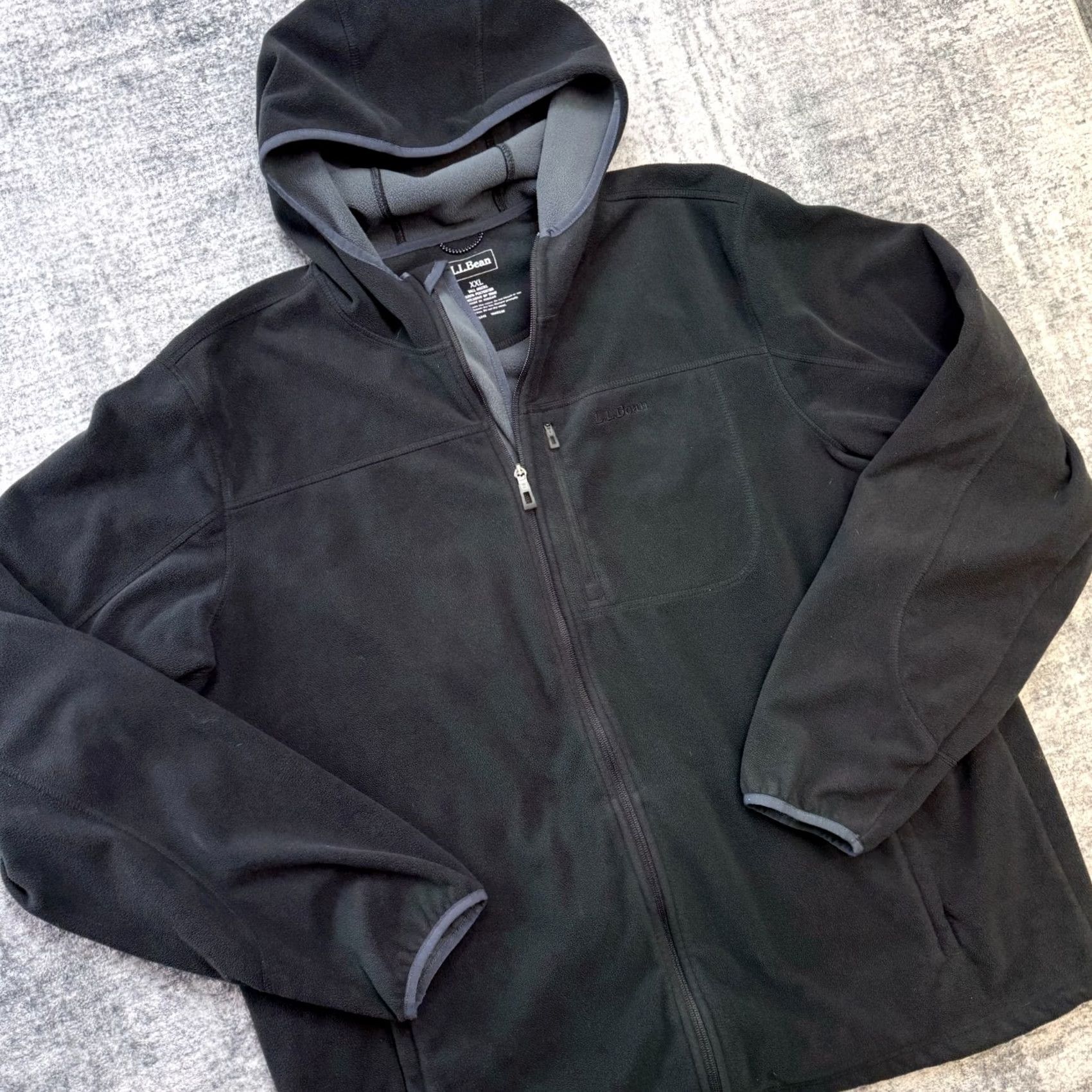 Vintage L.L. Bean Jacket Mens 2XLT Black Fleece Hooded Coat Full Zip Outdoors Casual Layer Jacket Size US XXL / EU 58 / 5 - 2 Thumbnail