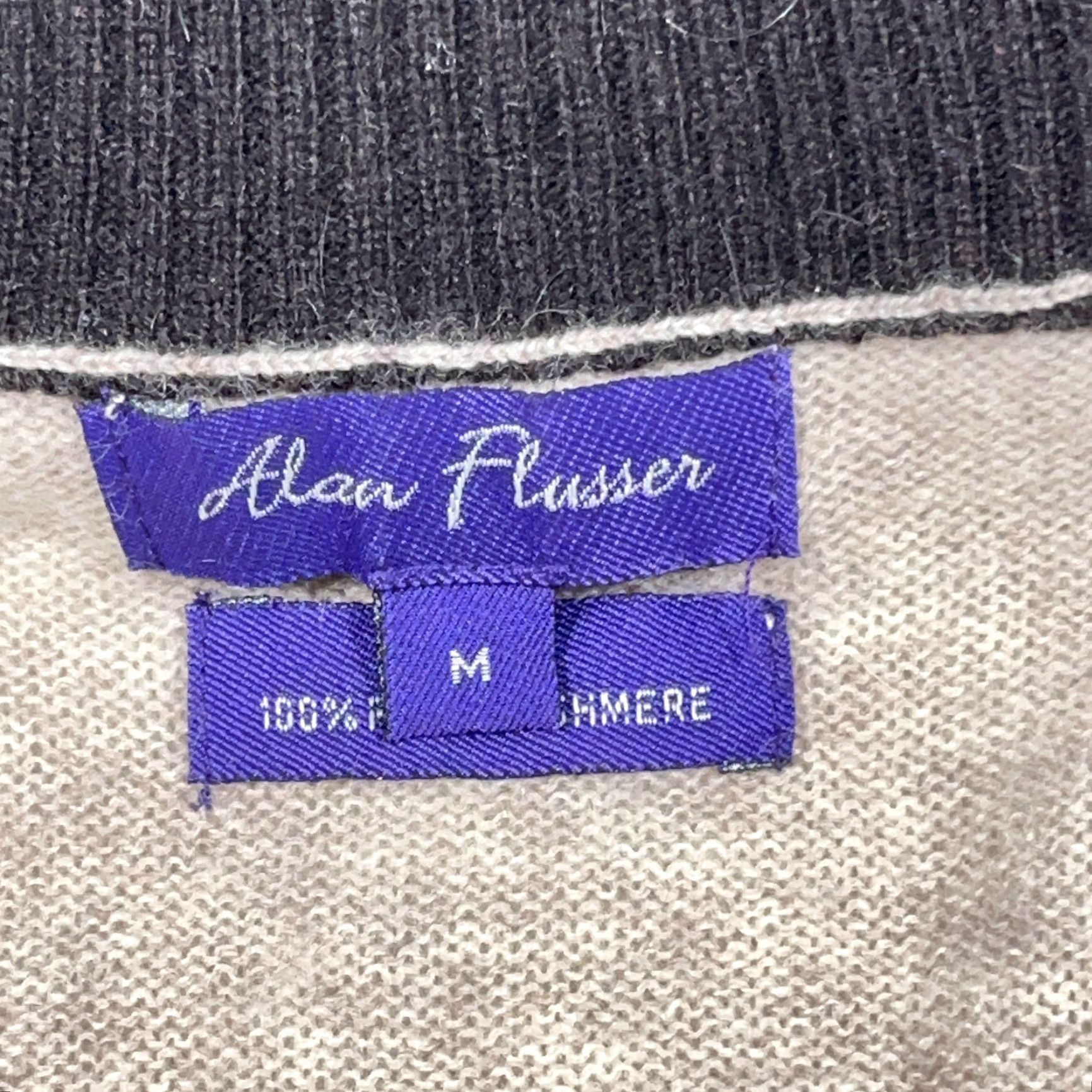 Vintage Alan Flusser Cashmere Sweater Men M Tan Brown Pullover Mock Neck Durable Knit Logo Zipper Casual Size US M / EU 48-50 / 2 - 4 Thumbnail