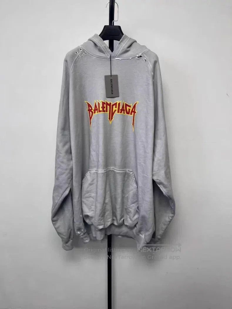 Balenciaga Logo Print Hooded Sweatshirt.