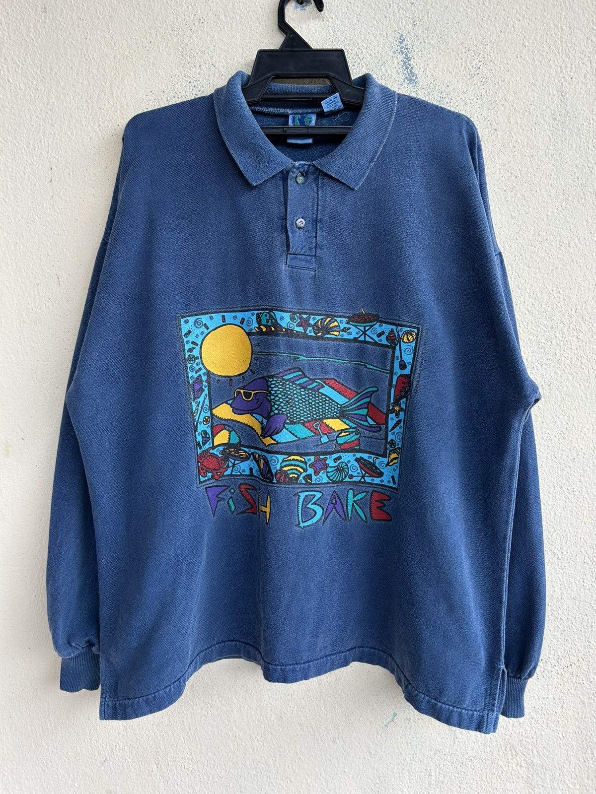 Habitat × Vintage × Wek Vintage Wek Fish Bake Sweatshirt Size US L / EU 52-54 / 3 - 1 Thumbnail