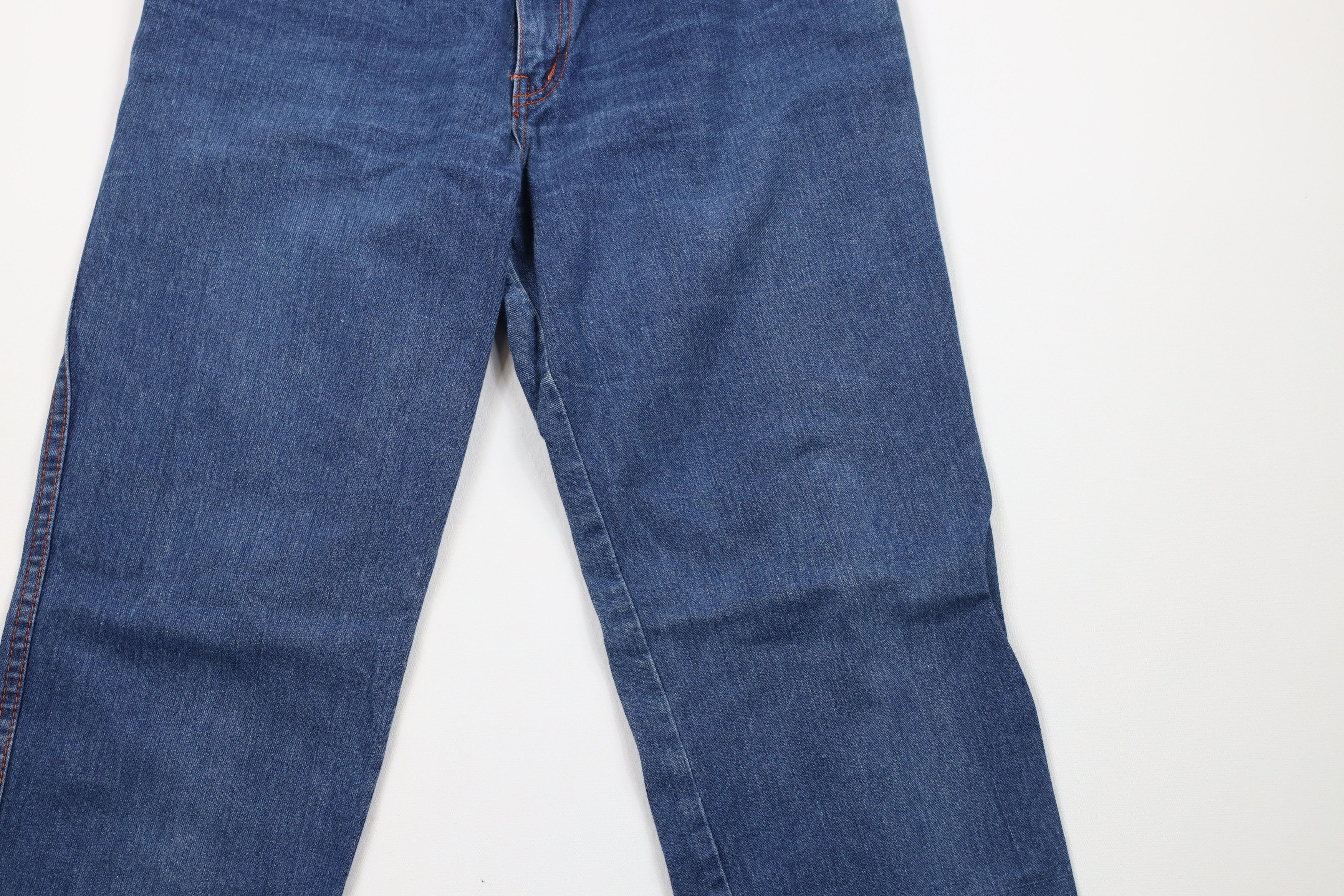 Vintage Vintage 70s Streetwear Pleated Straight Leg Denim Jeans Blue Size 30" / US 8 / IT 44 - 3 Thumbnail