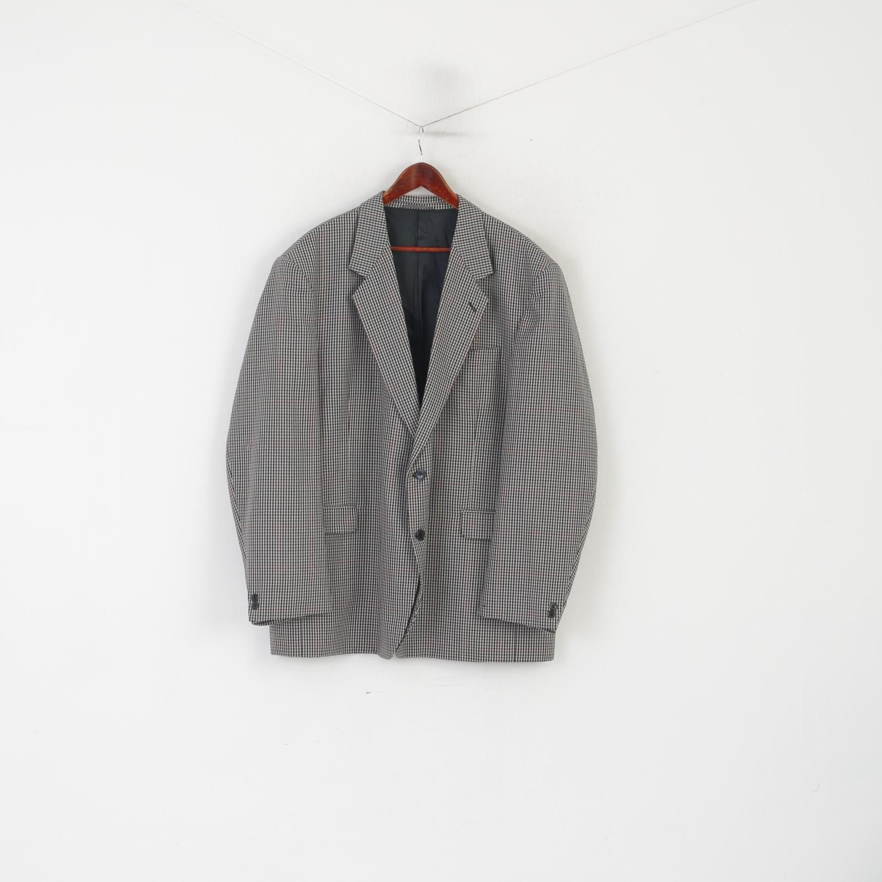 Vintage Skopes Men 54 XXXL Blazer Gray Herringbone 8104 Size 54L - 2 Thumbnail