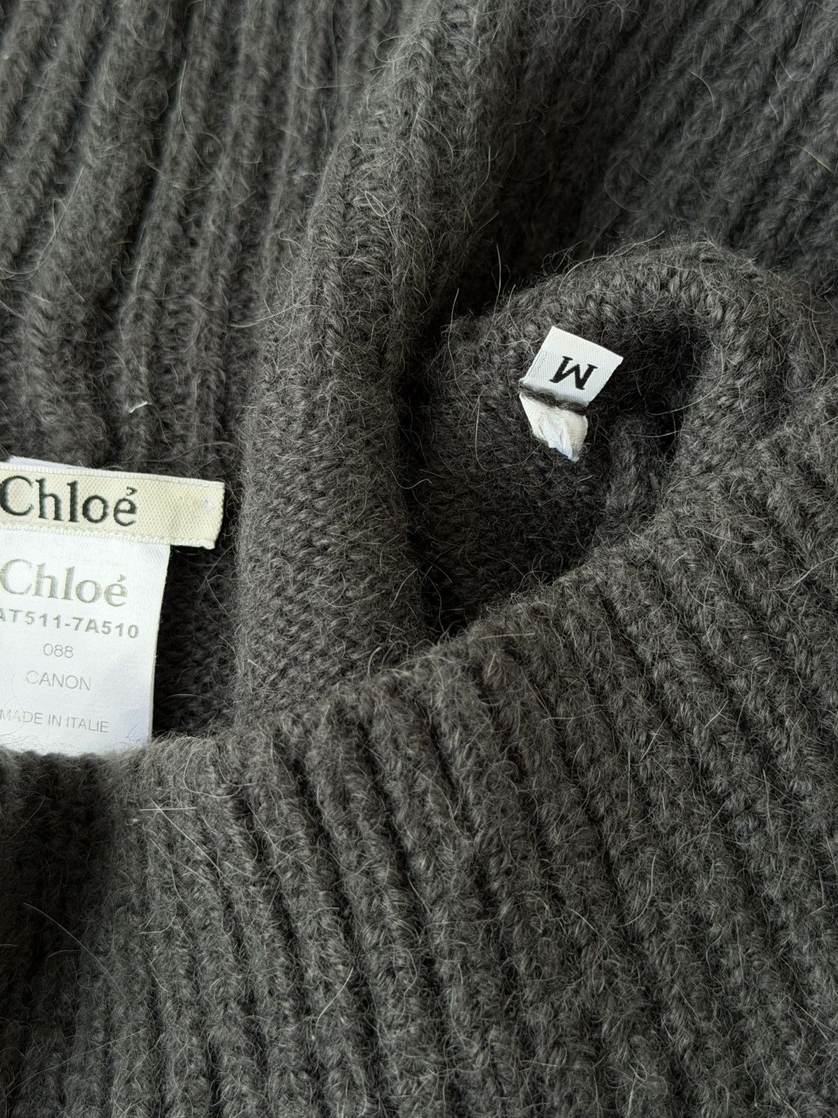 Chloe CHLOÉ Wide Neck Alpaca Wool Sweater knit runway phoebe philo Size M / US 6-8 / IT 42-44 - 9 Thumbnail