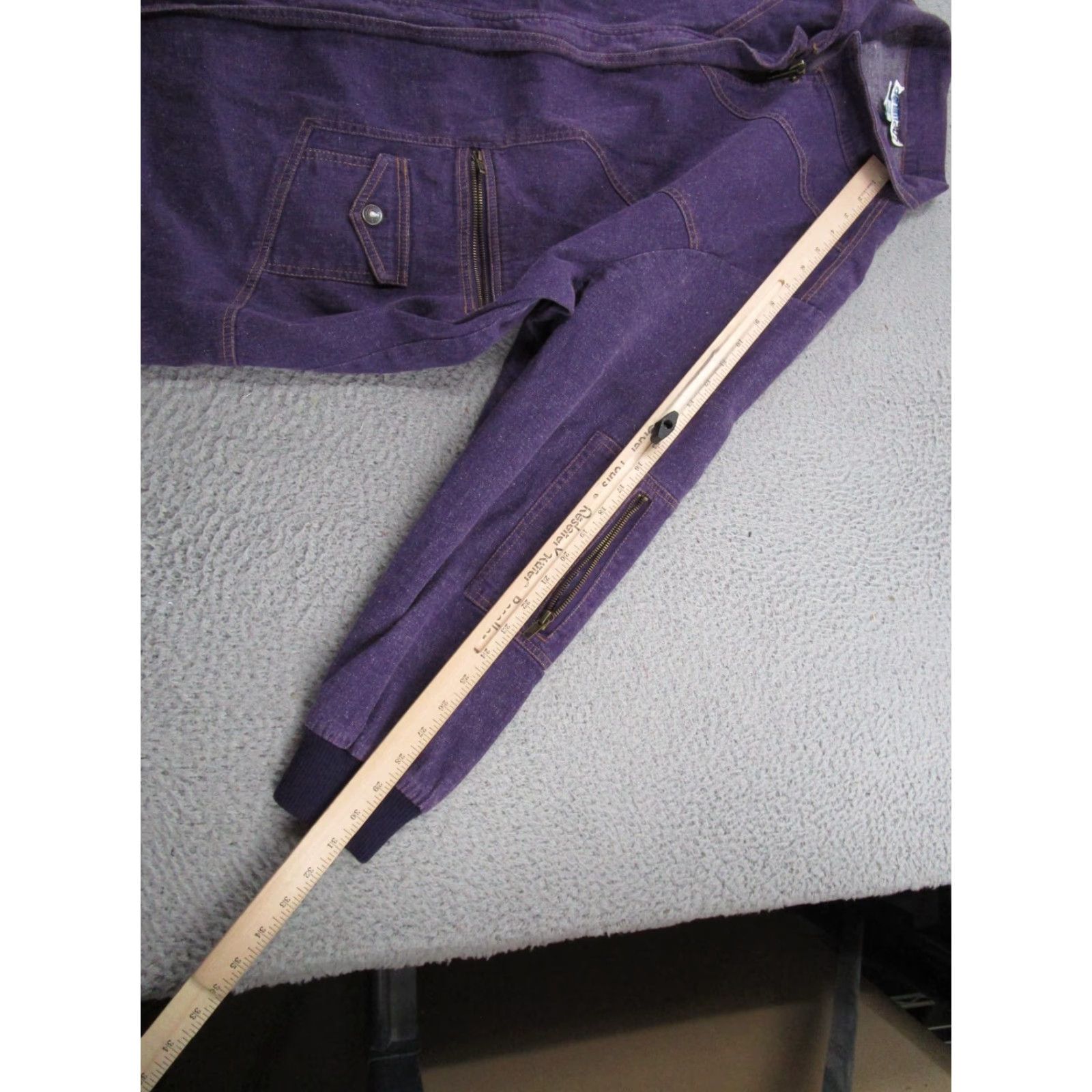Vintage VINTAGE Denim 24/7 Purple Denim Full Zip Jacket Women's Plus Size 24W Pockets Denim 24/7 Jacket Size 42" / US 20 - 6 Thumbnail
