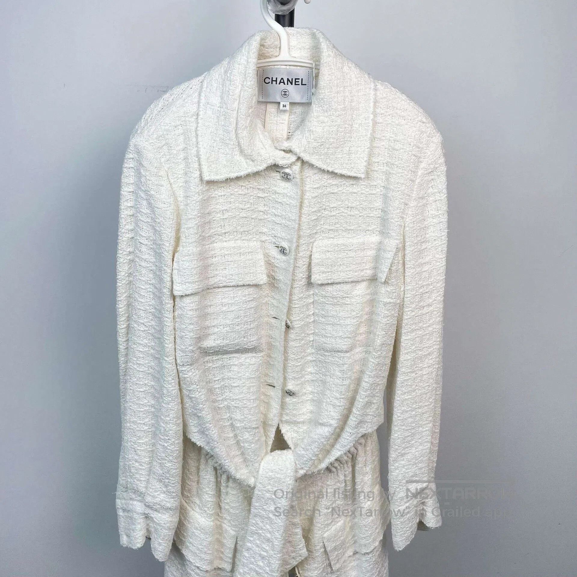 Chanel Chanel 21C Resort White Sash Coat. Size XS / US 0-2 / IT 36-38 - 2 Thumbnail