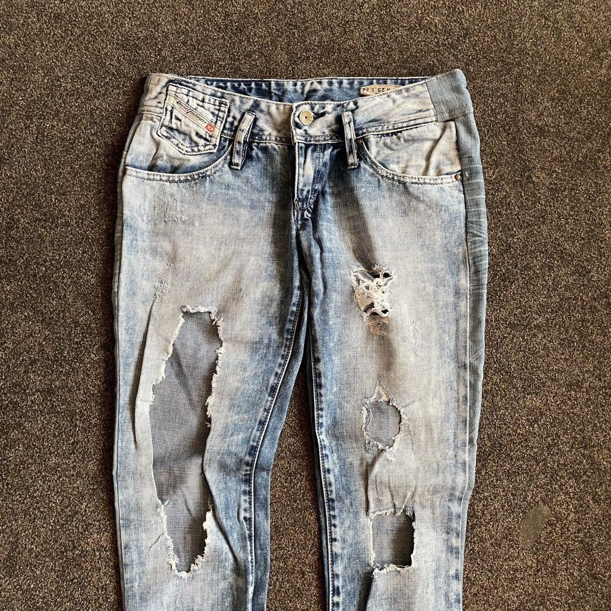 Vintage Vintage Y2K Diesel Distressed Baggy Jeans Thrashed Grunge 25 Size 25" / US 0 / IT 36 - 3 Thumbnail