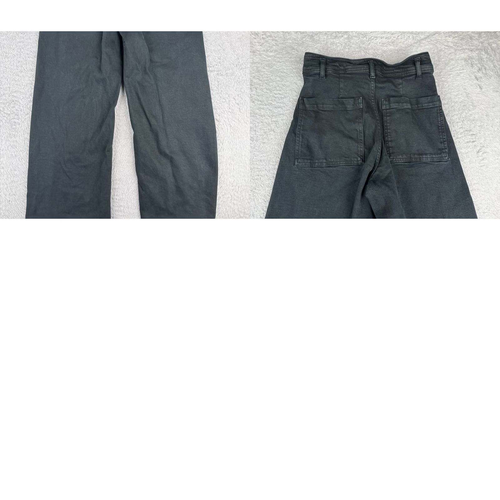 Zara Zara Jeans Women 2 Black Denim Wide Leg High Rise Zip Fly Cotton Blend 24X28 Size 26" / US 2 / IT 38 - 10 Thumbnail