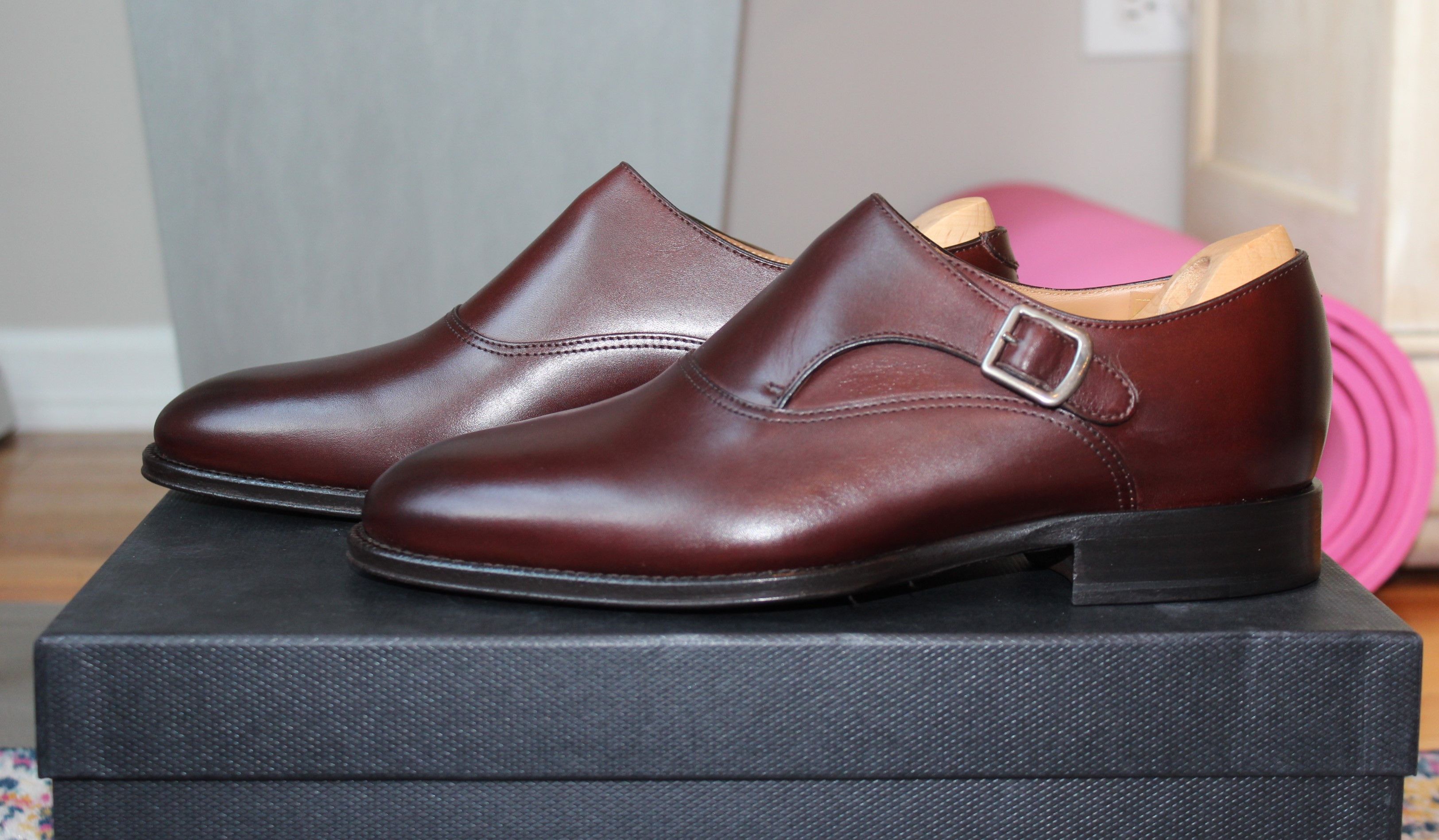 image of Nwb Alfred Dunhill Single Monk, Brown Calf. Size 5 Uk, 6 Us Shoes, Men's