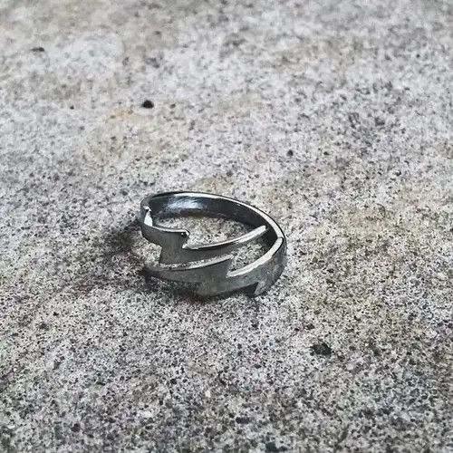 Handmade × Jewelry Silver Lightning Ring Size ONE SIZE - 3 Thumbnail