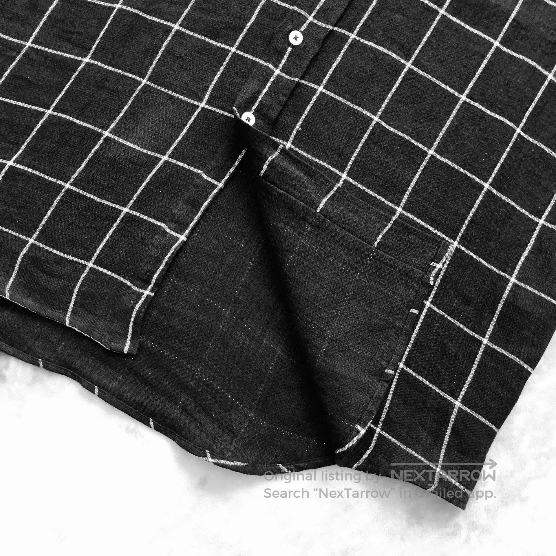 AMI AMI Windowpane Check Oversized Linen Shirt. Size US M / EU 48-50 / 2 - 5 Thumbnail