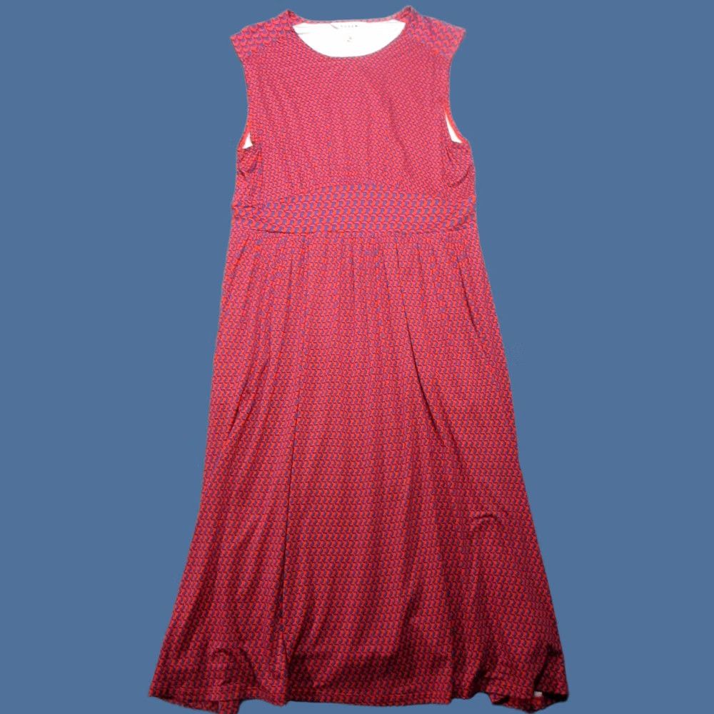 Boden Boden Dress Womens 14R Red Blue Arc Geometric Midi Thea Sleeveless Cocktail Party Dress Size XL / US 12-14 / IT 48-50 - 1 Thumbnail