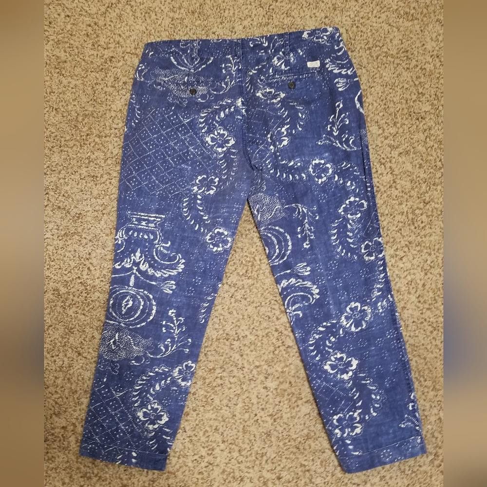 Polo Ralph Lauren LRL Ralph Lauren Blue Patterned Jeans Size 10 Size 32" / US 10 / IT 46 - 3 Thumbnail