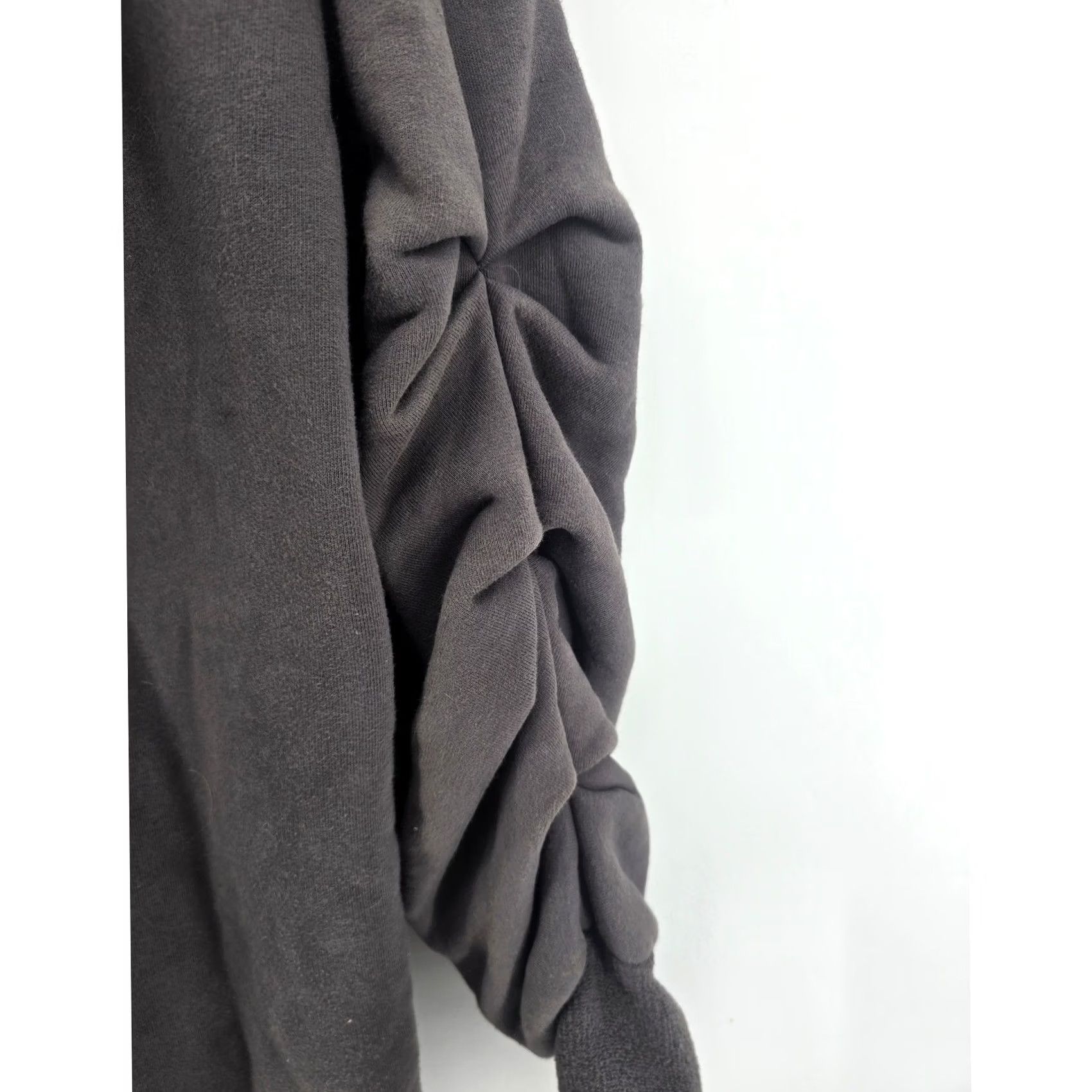 Free People We The Free Hoodie Womens XS Gray Ruched Sleeve Oversized Pullover Sweatshirt Size XS / US 0-2 / IT 36-38 - 4 Thumbnail