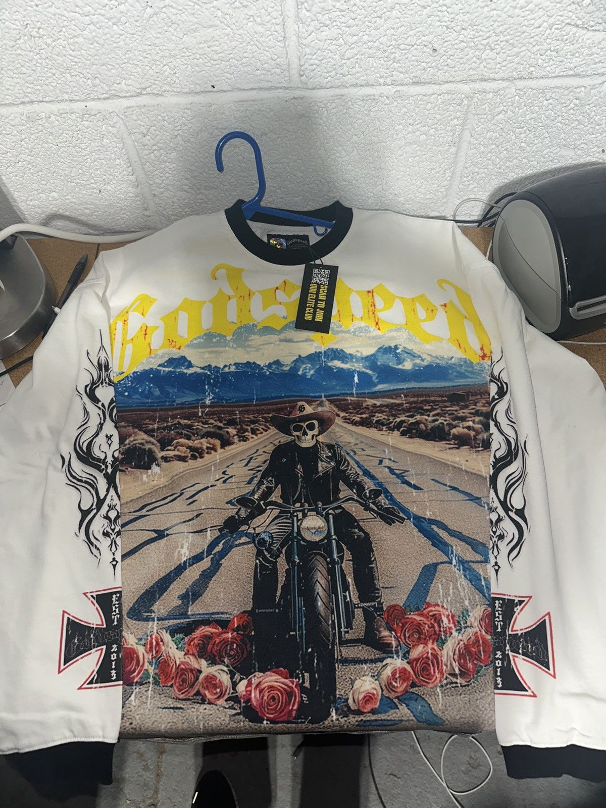 Godspeed Lonely road long sleeve white tee Size US M / EU 48-50 / 2 - 1 Thumbnail