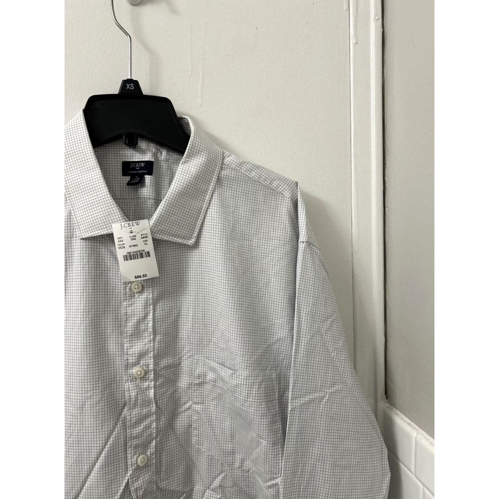 J.Crew J.CREW Shirt Mens XL White Plaid Button-Up L/S Premium Shirting Collared Casual Vintage: No Size US XL / EU 56 / 4 - 4 Thumbnail