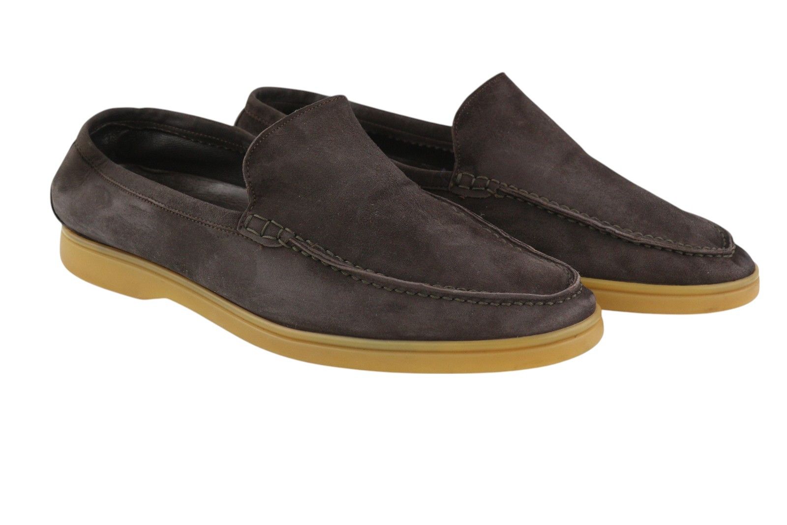 Suitsupply Eu42 Brown Suede Leather Almond Toe Slip On Shoes 83575, Men's (Size 9)