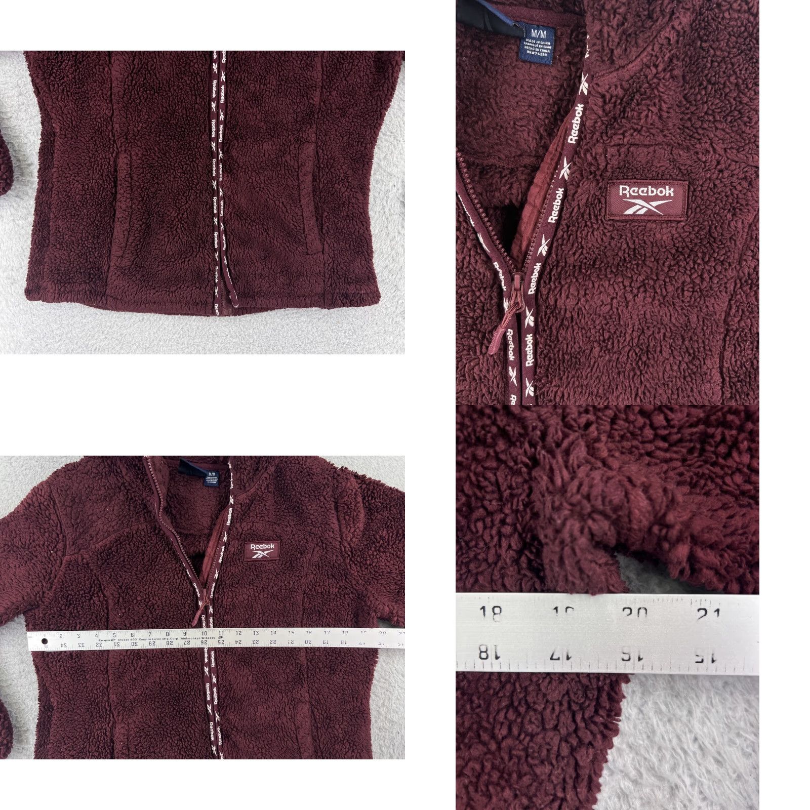 Reebok Reebok Jacket Womens Medium Red Fleece Mock Neck Full Zip Polyester Athleisure Size M / US 6-8 / IT 42-44 - 8 Thumbnail