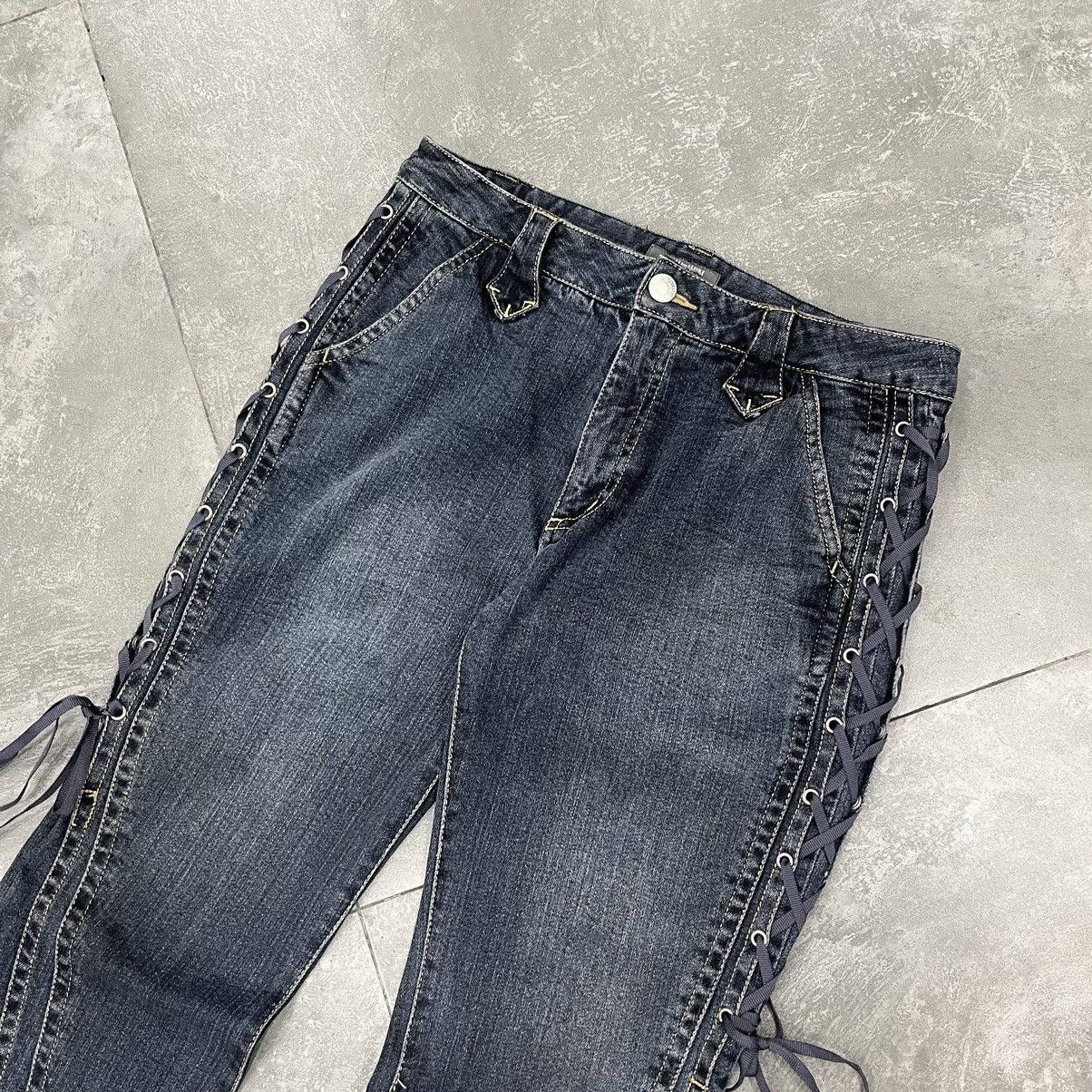 Japanese Brand Browdwin Lace Up Flared Pants Size US 28 / EU 44 - 5 Thumbnail