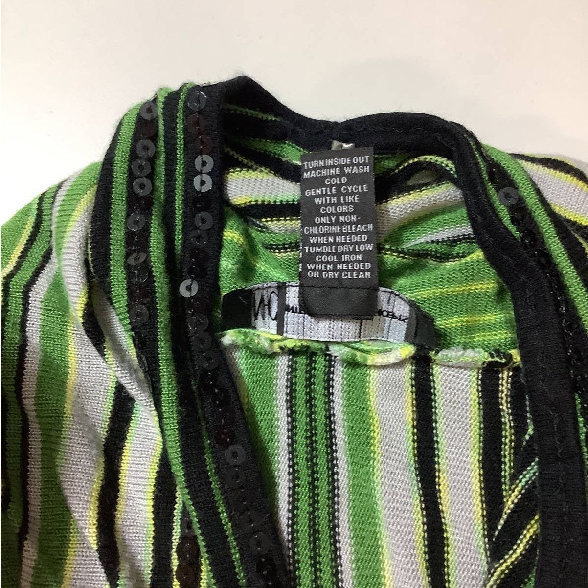 Other Y2K Boho Chic Striped Green Sequin Vest Top INC S Size US S / EU 44-46 / 1 - 5 Thumbnail