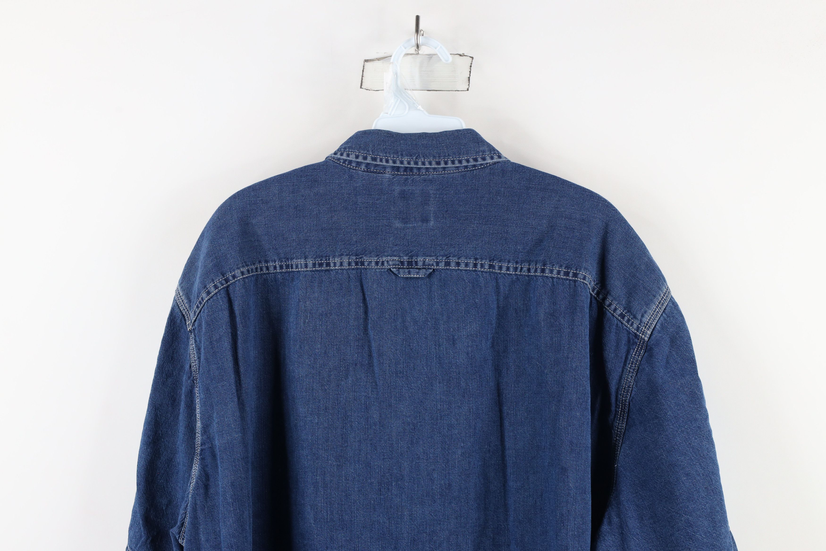 Gap × Vintage Vintage 90s Gap Fit Denim Jean Short Sleeve Button Shirt Size US L / EU 52-54 / 3 - 12 Thumbnail