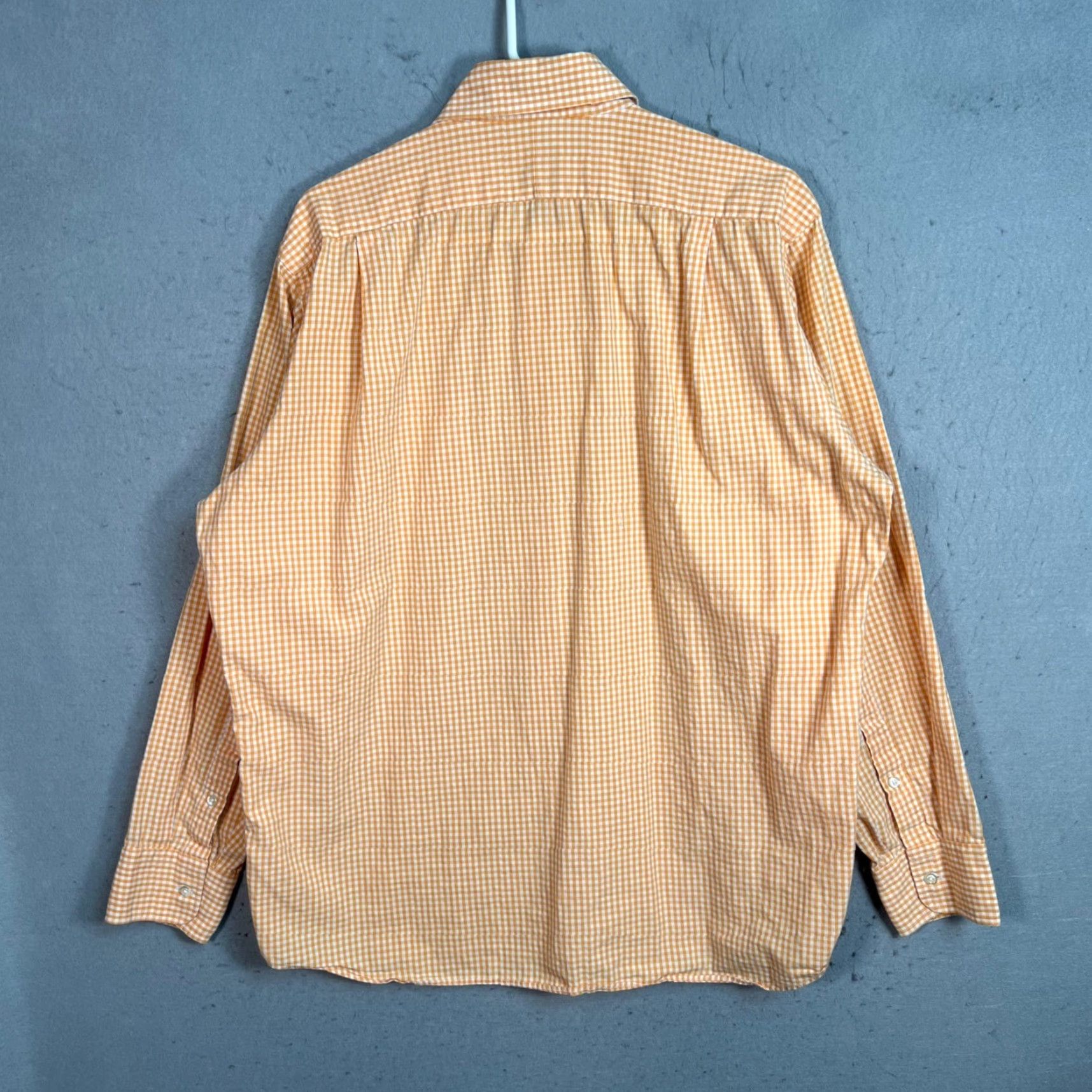 Vintage Barneys New York Orange Gingham Button-Up Shirt Mens Size 16/34 Cotton Long Sleeve Size US L / EU 52-54 / 3 - 2 Thumbnail