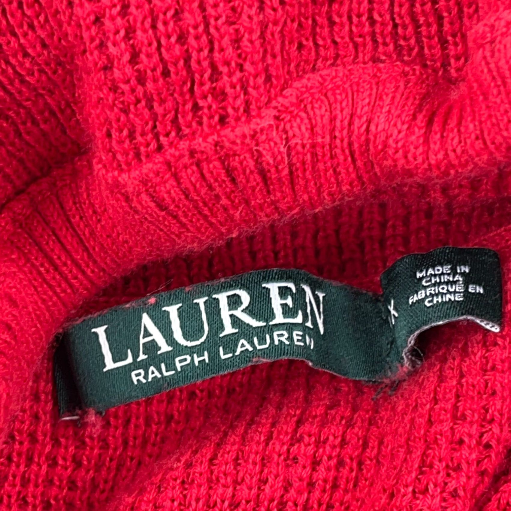 Ralph Lauren Lauren Ralph Lauren Sweater Women 1X Red Waffle-Knit Turtleneck Pullover Casual Heavyweight Size XL / US 12-14 / IT 48-50 - 7 Thumbnail