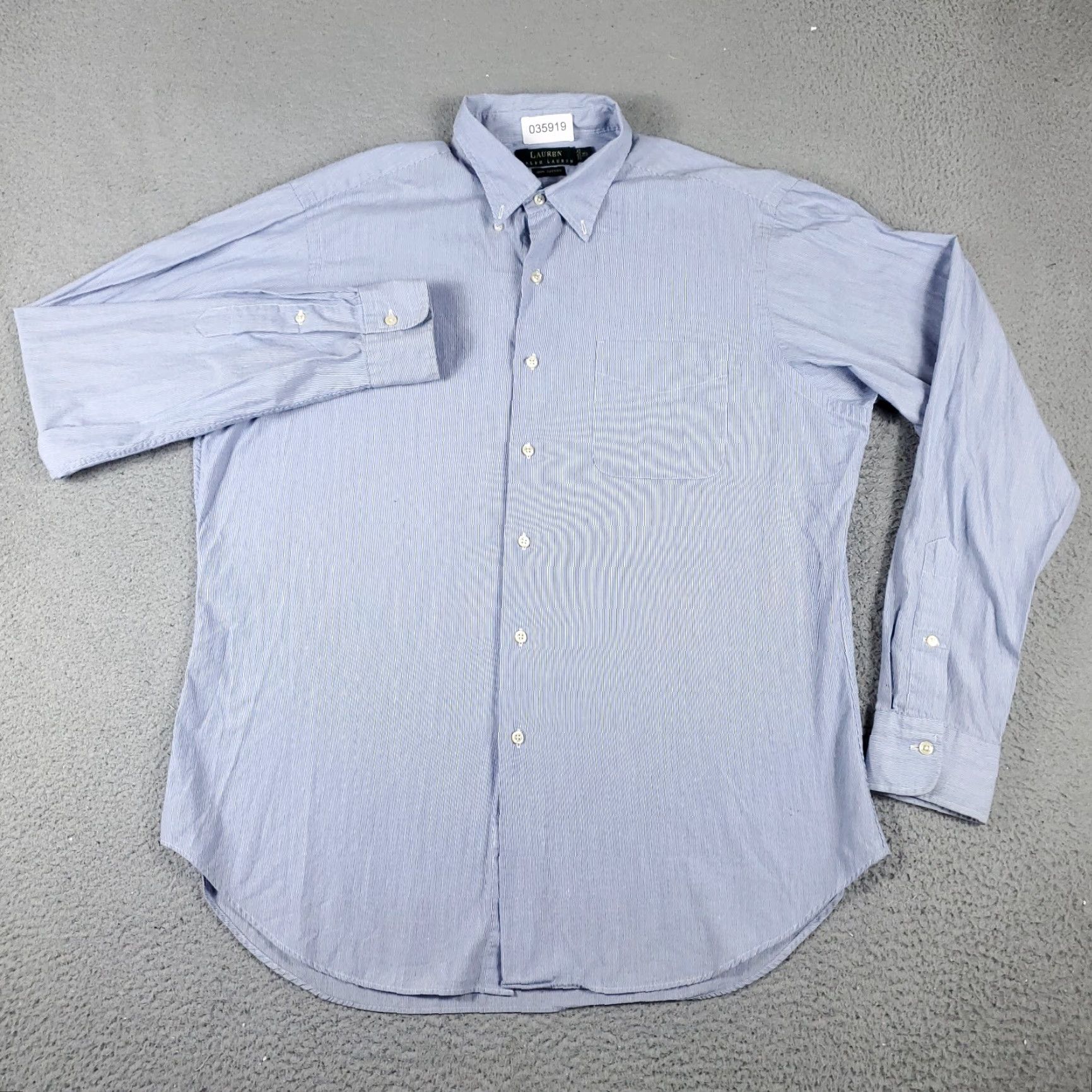 Ralph Lauren Ralph Lauren Shirt Mens 16.5 Blue Dress Button-Up Long Sleeve Non-Iron Cotton Classic Collar 16.5 Mens Blue Dress Shirt Size 42R - 2 Thumbnail