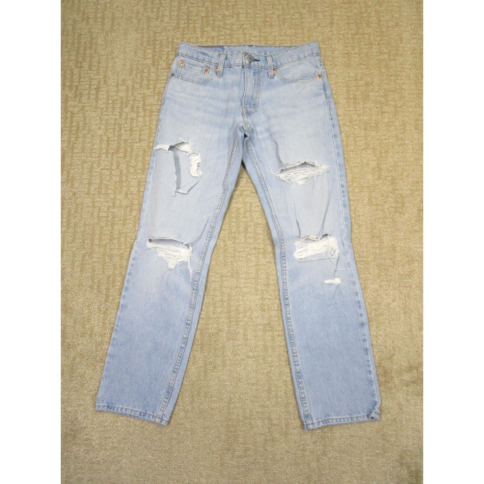Levi's Levi's 511 Jeans Men 29x30 Light Blue Slim Straight Denim Pants Distressed Casual Jeans Size US 29 - 2 Thumbnail