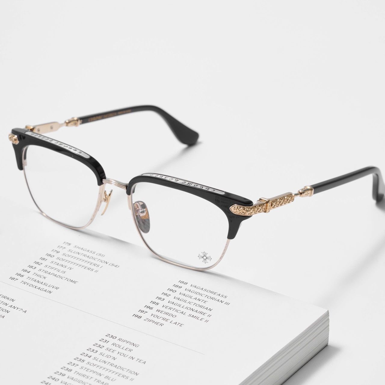 Chrome Hearts CHROME HEARTS VERTICAL SMILE II CLASSIC BROWN - GOLD PLATED GLASSES Size ONE SIZE - 2 Thumbnail