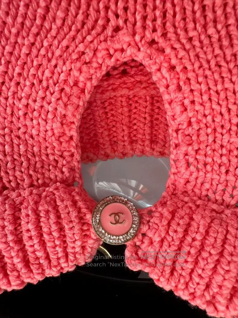 Chanel Chanel Coral pink knitted fabric short sleeves Size S / US 4 / IT 40 - 4 Thumbnail