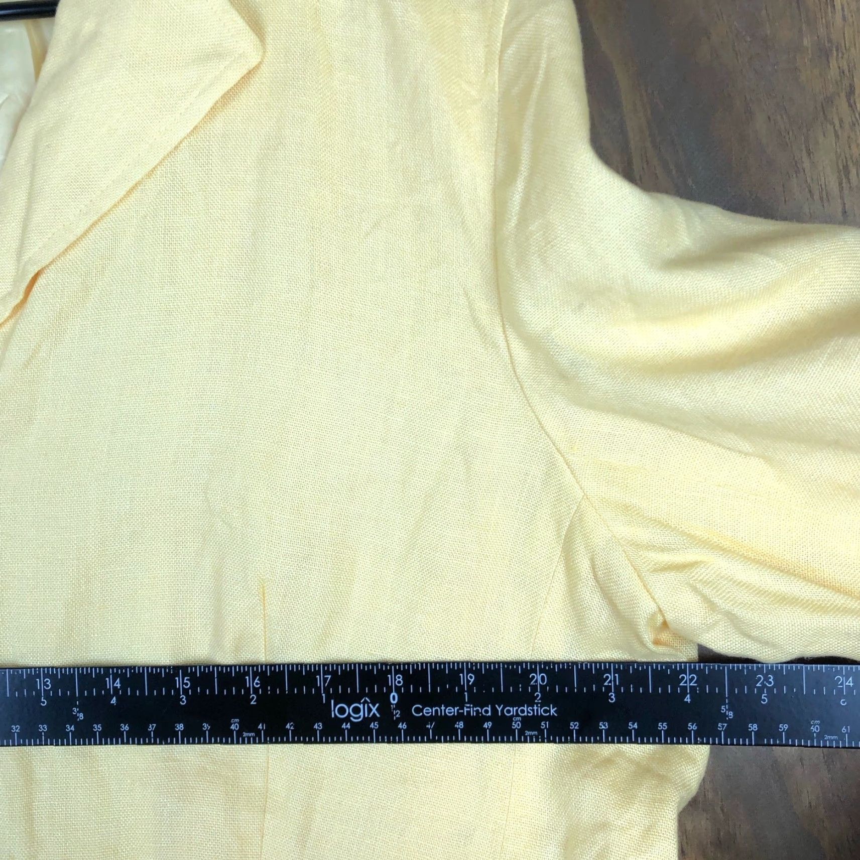 Talbots VINTAGE Talbots Womens Blazer Shirt Jacket Yellow Linen 18 Size XXL / US 16-18 / IT 52-54 - 7 Thumbnail