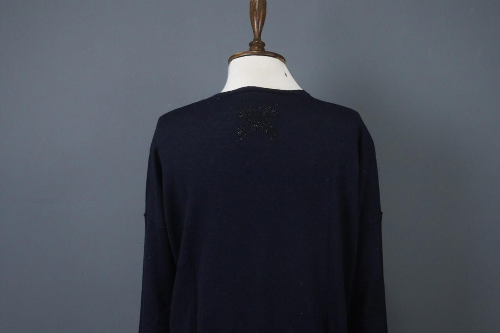 Zadig & Voltaire Zadig & Voltaire Navy Scoop Neck Stretch Blouse Top Size M Size M / US 6-8 / IT 42-44 - 10 Thumbnail
