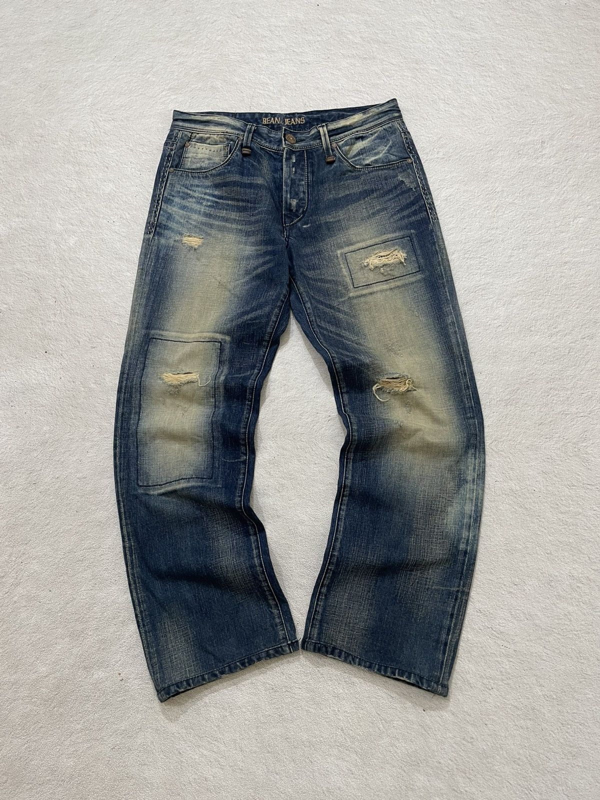 Kapital 2000s Japanese Mudwash Denim Patchwork Ripped Ifsix LGB y2K Size US 32 / EU 48 - 1 Thumbnail