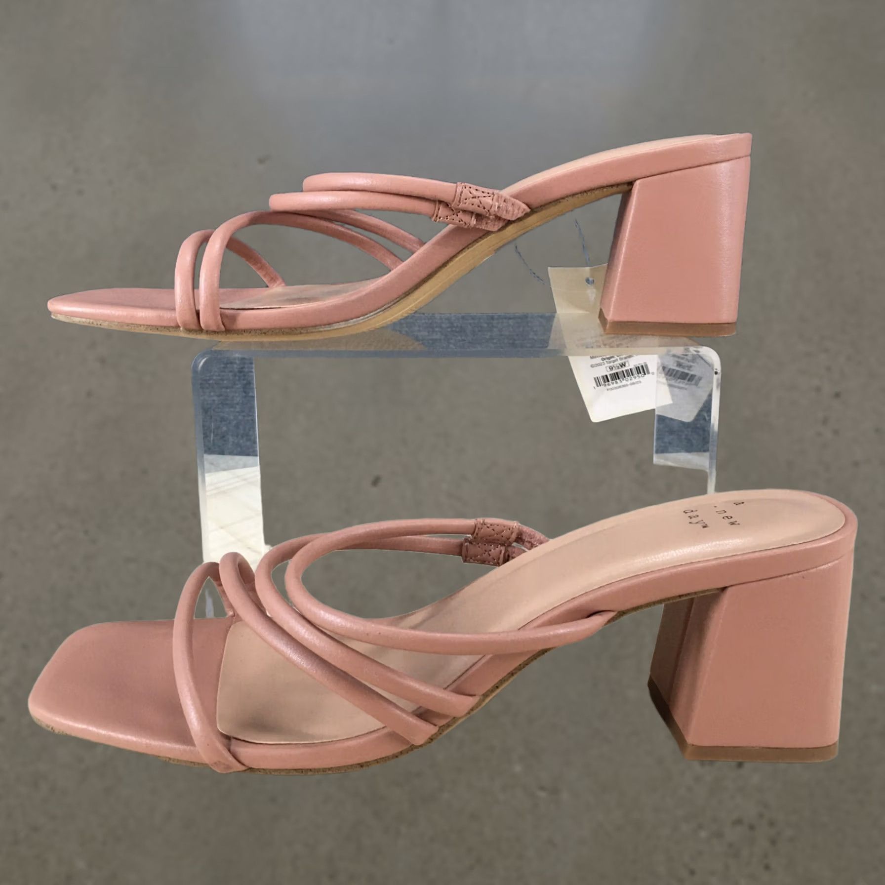 Vintage A New Day Sandals Womens 9.5 W Blakely Mule Slides Pink Faux Leather Block NEW Size US 10 / IT 40 - 1 Thumbnail